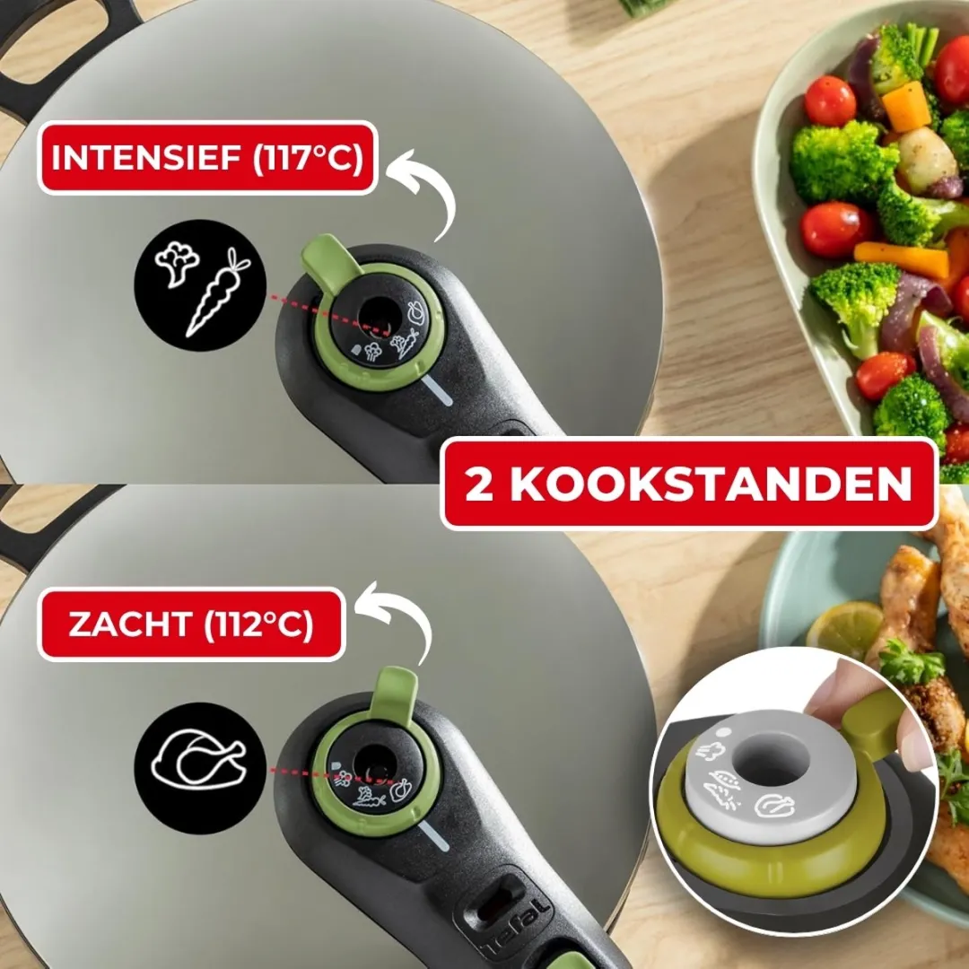 Tefal Snelkookpan 8L - RVS - 26cm - afbeelding 6 van 6