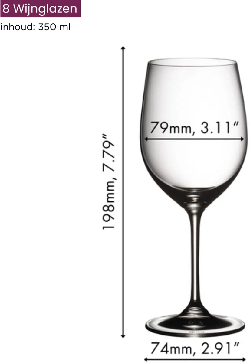 Riedel Vinum Chablis Wijnglazen - 8 Stuks