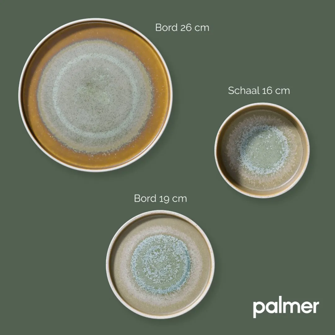 Palmer Coco Serviesset 18-delig - 6 Personen - Groen Porselein