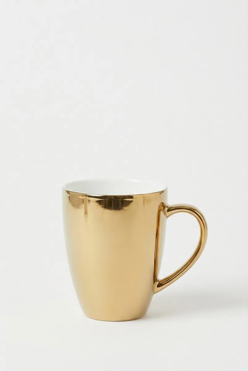 vtwonen Extra Grote Mokken 425ml - 4 Stuks - Goud