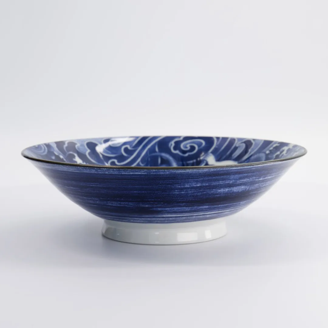 Tokyo Design Studio Yakuza Octopus Ramen Bowl - 1600ml - Blauw/Wit