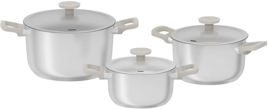 BergHOFF LEO 6-delige Kookpottenset 3 Stuks - PFAS-vrij - Grijs