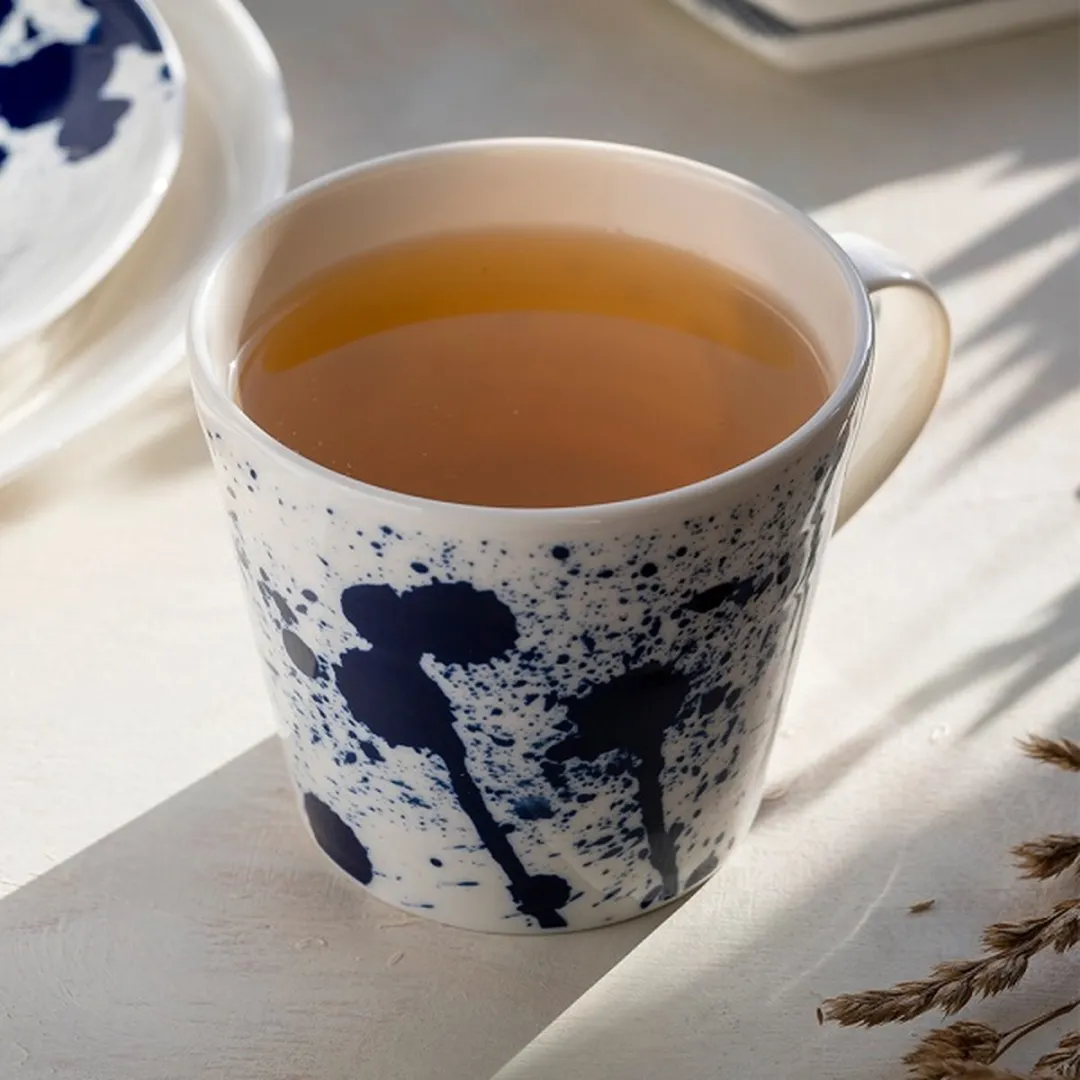 Royal Doulton Pacific Mokken - 6 Stuks 450ml - Wit/Blauw
