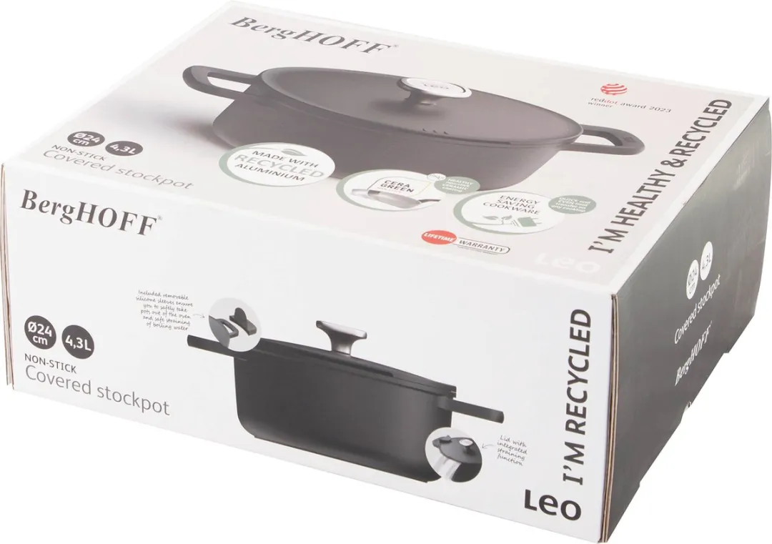 BergHOFF LEO Kookpot 4.4L - Ø24cm - Zwart