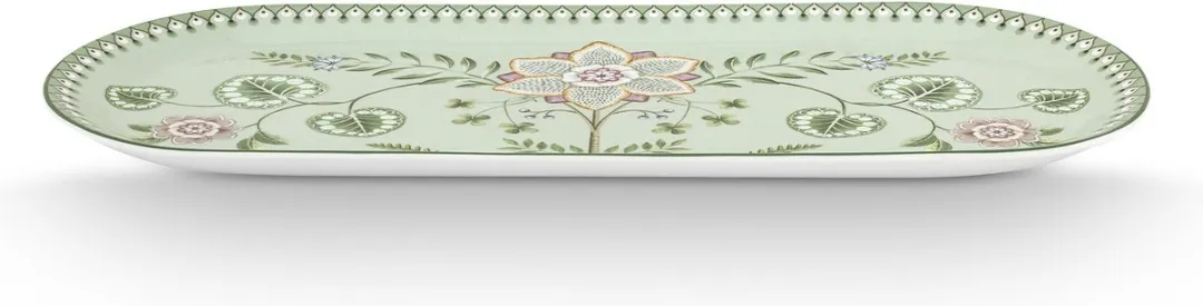 Pip Studio Lily & Lotus Serveerschaal 33.3x15.5cm - Licht Groen