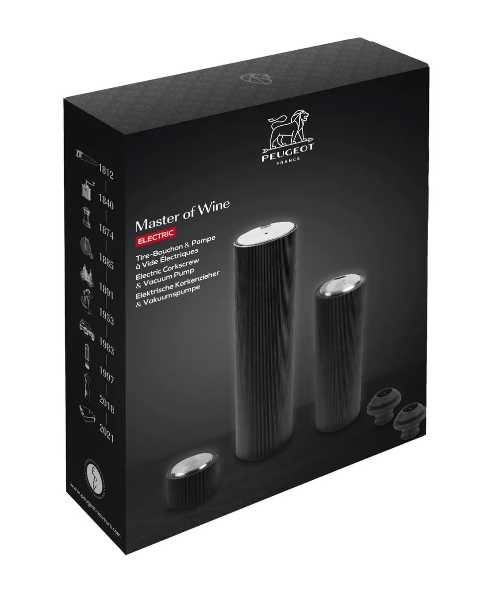 Peugeot Master of Wine Elektrische Geschenkset - Zwart