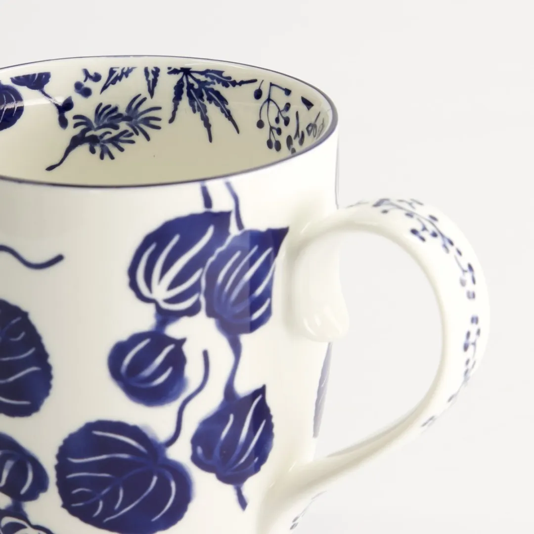 Tokyo Design Studio Flora Japonica Mok - 380ml - Ivy Blauw/Wit