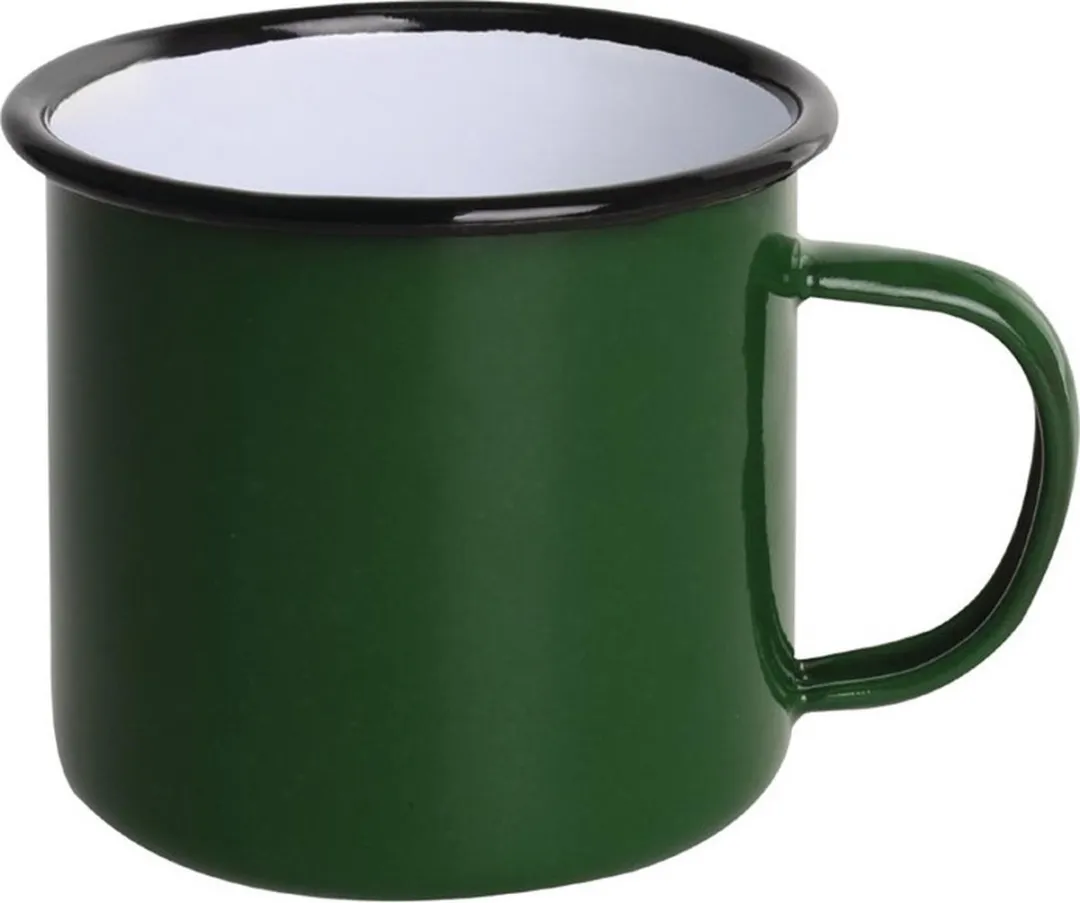 Olympia Emaille Mok 35cl - Groen - Set van 6