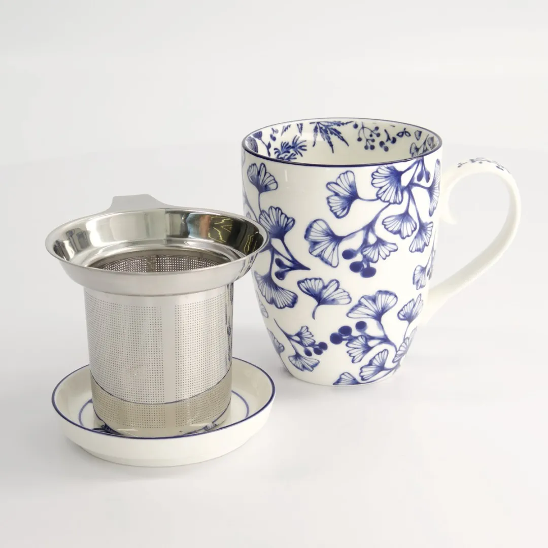 Tokyo Design Studio Flora Japonica Thee-Set - 380ml - Blauw/Wit - afbeelding 6 van 6