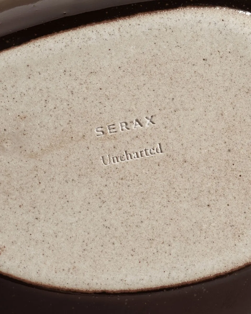 Serax Uncharted Out of Lines Ovale Bowl 23x12cm - Donkerbruin