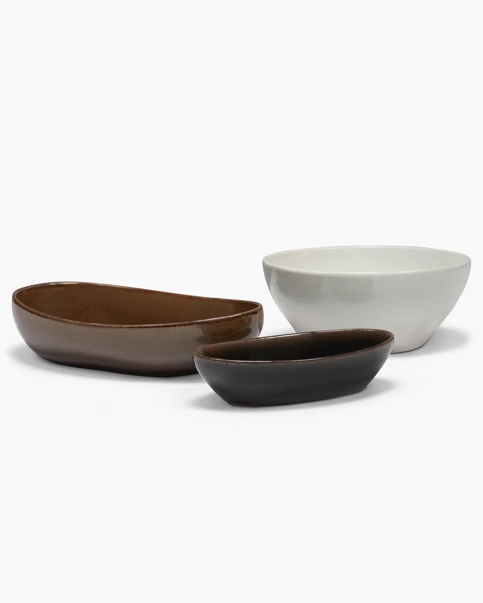 Serax Uncharted Out of Lines Ovale Bowl 23x12cm - Donkerbruin - afbeelding 6 van 6