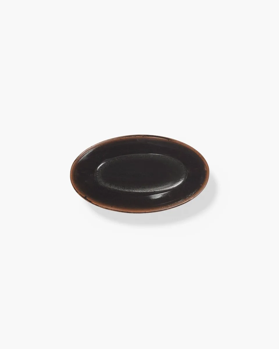 Serax Uncharted Out of Lines Ovale Bowl 23x12cm - Donkerbruin