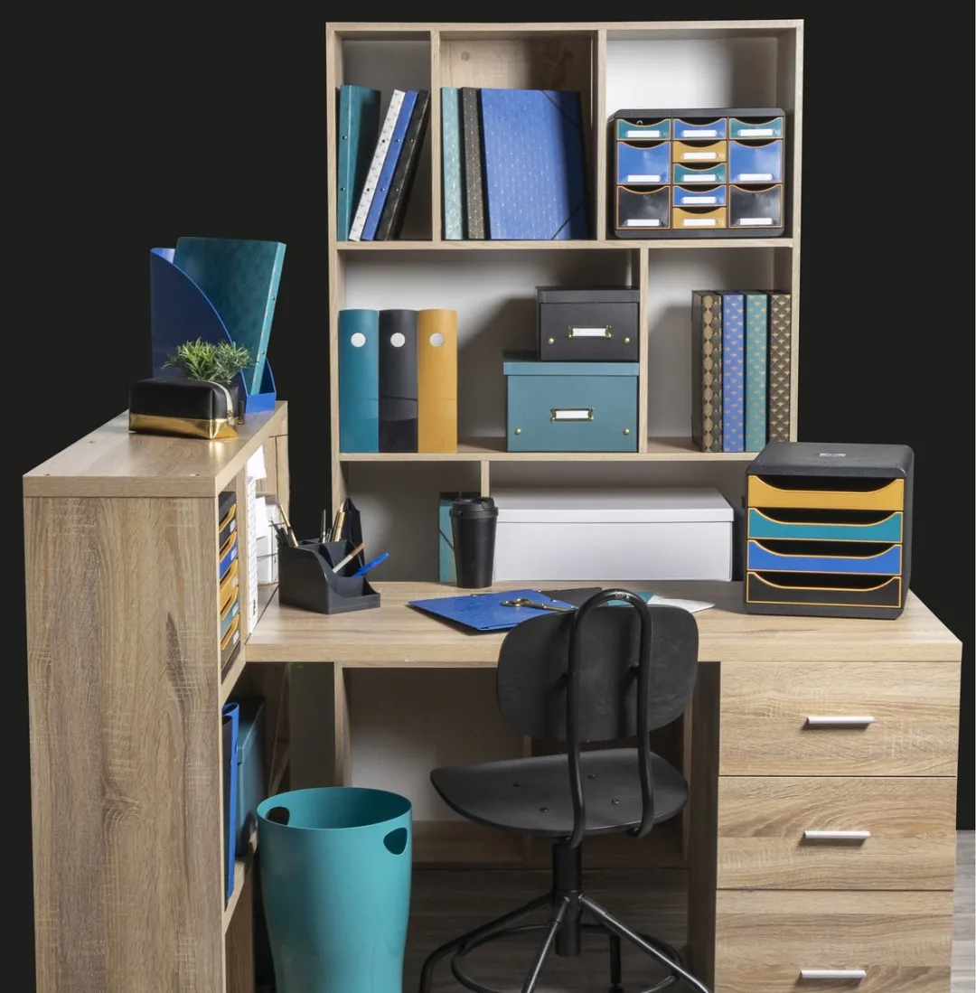 Exacompta ECOBIN Neo Deco Papiermanden - 8 Stuks - Eendenblauw