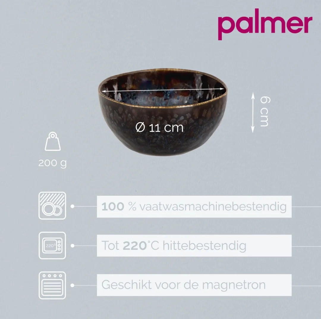 Palmer Eccentric Schaal Kom 6 Stuks 26cl - Blauw