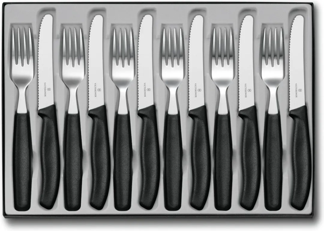 Victorinox Swiss Classic Tafelbestekset 12-delig - 6 Personen - Zwart