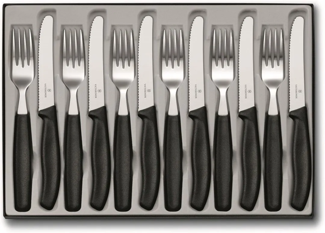 Victorinox Swiss Classic Tafelbestekset 12-delig - 6 Personen - Zwart