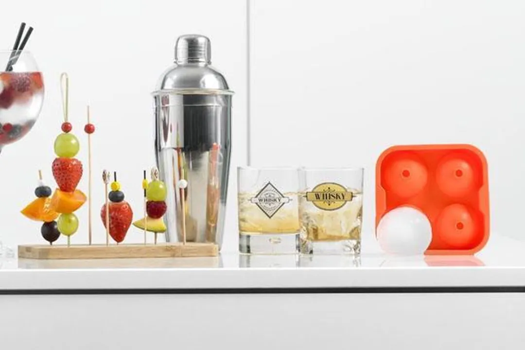 Cosy&Trendy IJsblokhouder - 4x XL ballen Ø 4,5 cm - silicone - Oranje