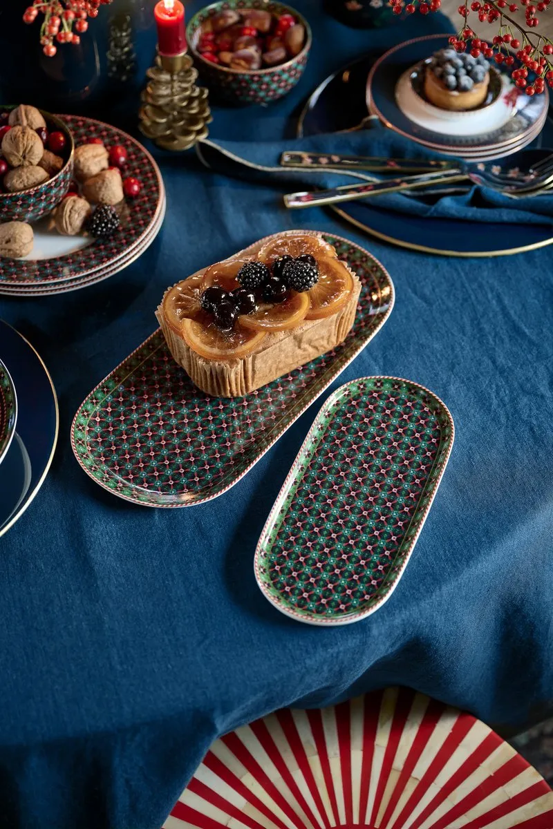 Pip Studio Clover Green Serveerschaaltje 25x12cm - Porselein - Berry Blues