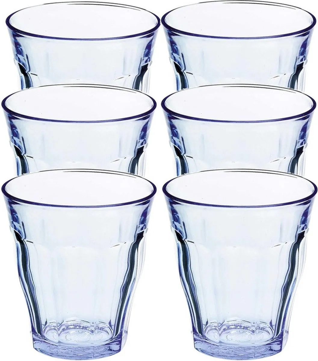 Duralex Picardie Drinkglazen - 6 Stuks - Blauw - 220ml
