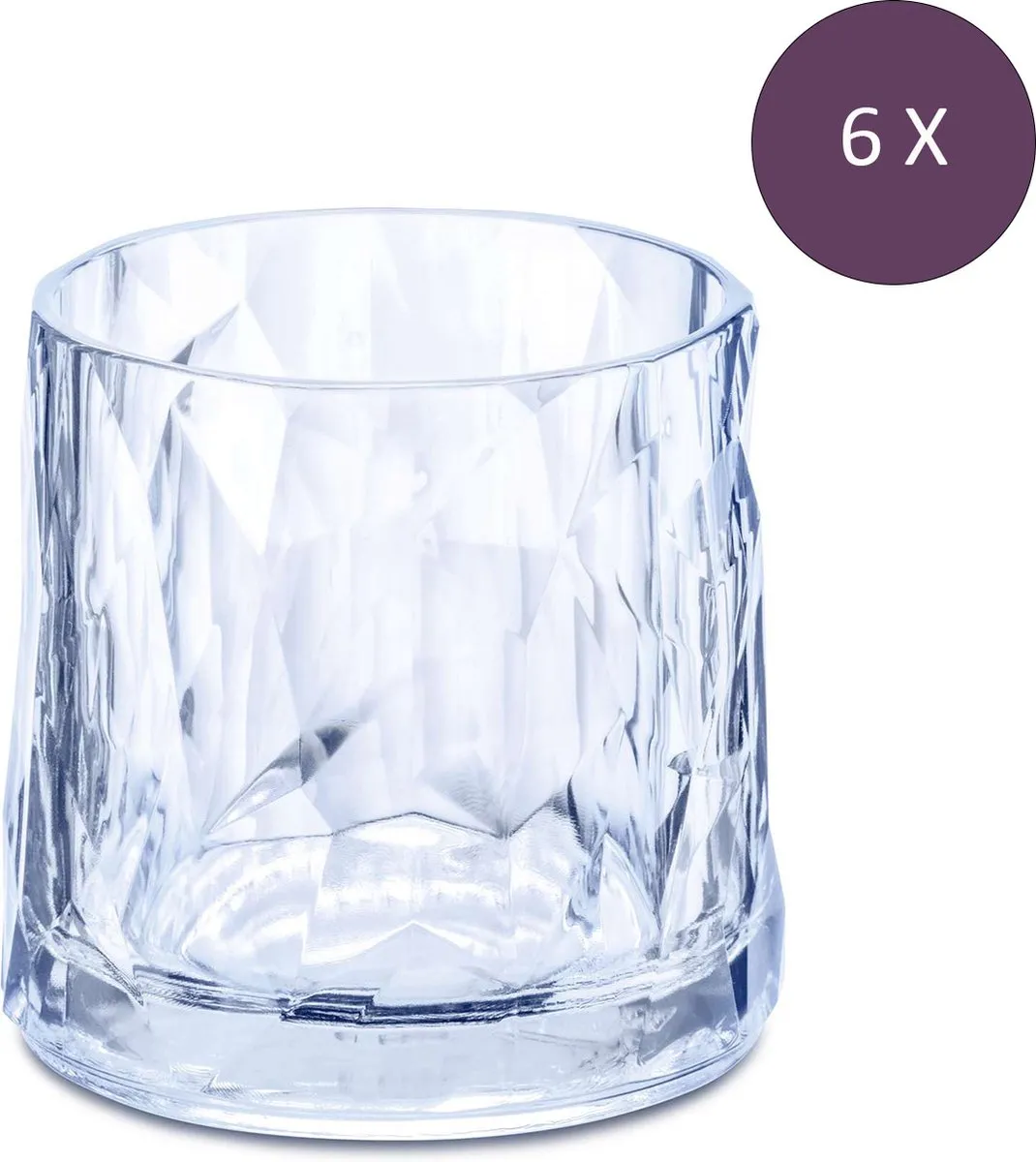 Koziol Superglas Club No. 02 Waterglazen 250ml - 6 Stuks - Transparant Blauw