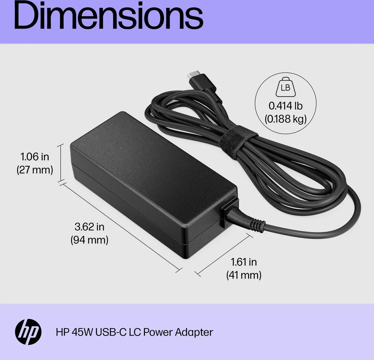 HP 1MZ01AA#ABB USB-C Netvoeding 45W - Laptop