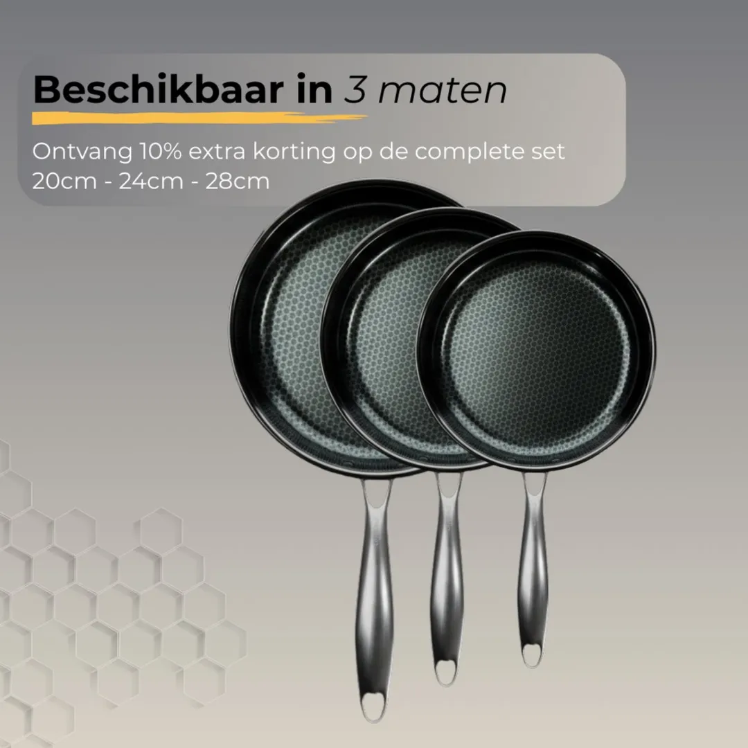 Morelia Koekenpan 24cm - Inductie/Gas - Keramische laag - Zwart