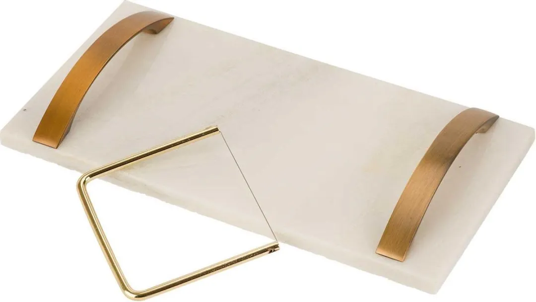 Cosy&Trendy Marmer Dienblad met Kaassnijder 13x25x3.6cm