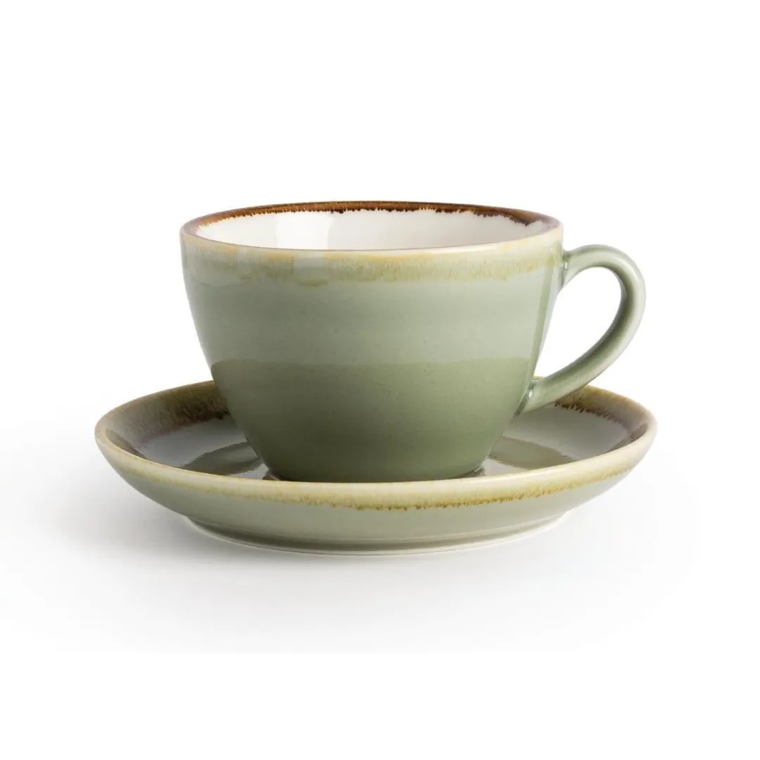 Olympia Kiln Cappuccino Koppen - Mosgroen 34cl - Set van 6