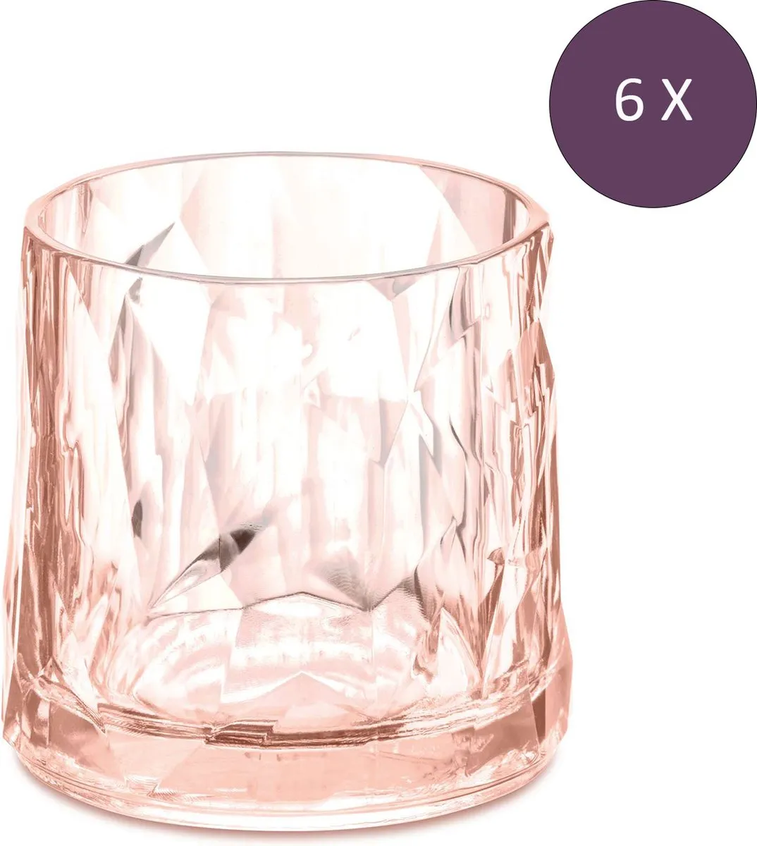 Koziol Superglas Club No. 02 Waterglazen 250ml - 6 Stuks Roze