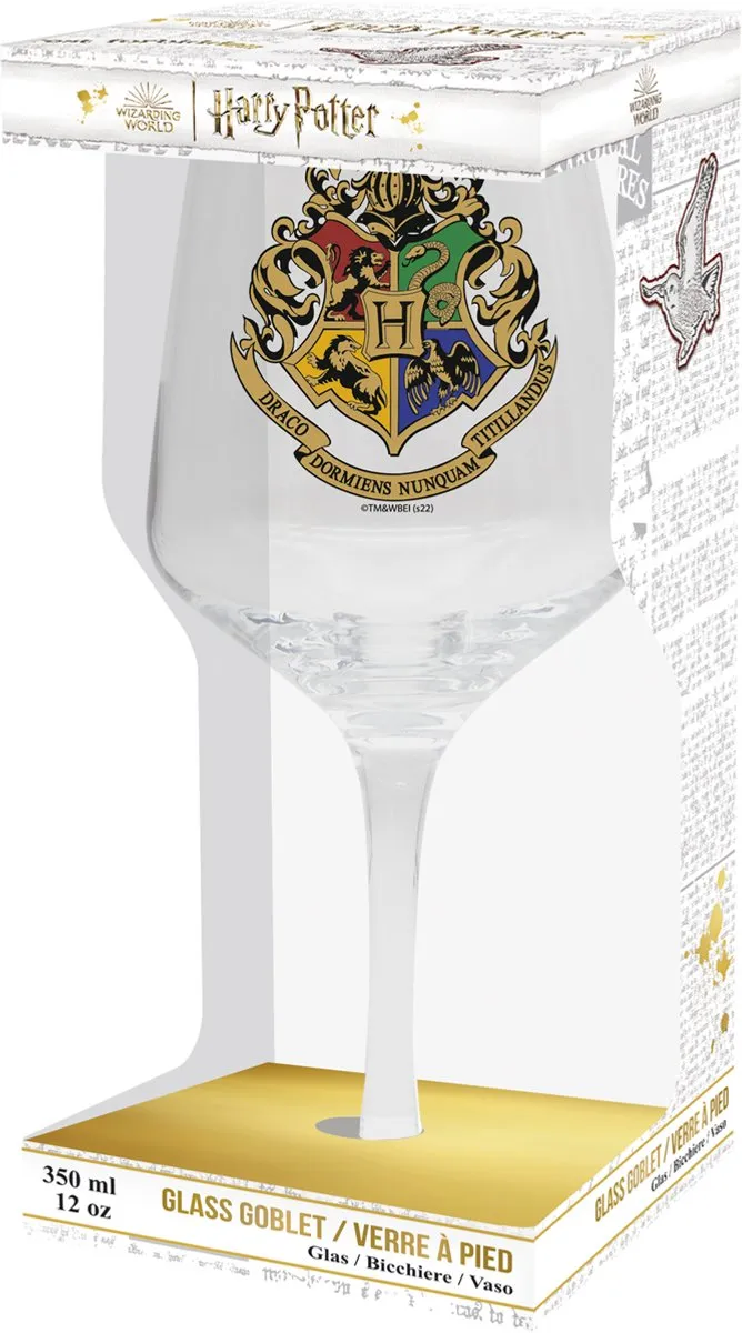 Harry Potter Hogwarts Crest Unisex Wijnglas - Doorzichtig - afbeelding 3 van 6