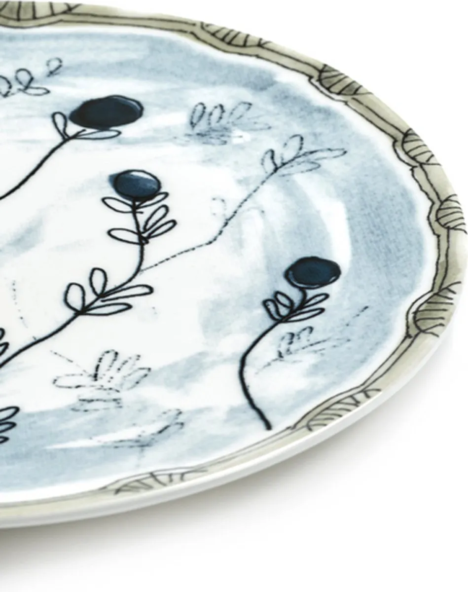Serax Marni Midnightflowers Bord Mirtillo Tea 24cm - 2 Stuks