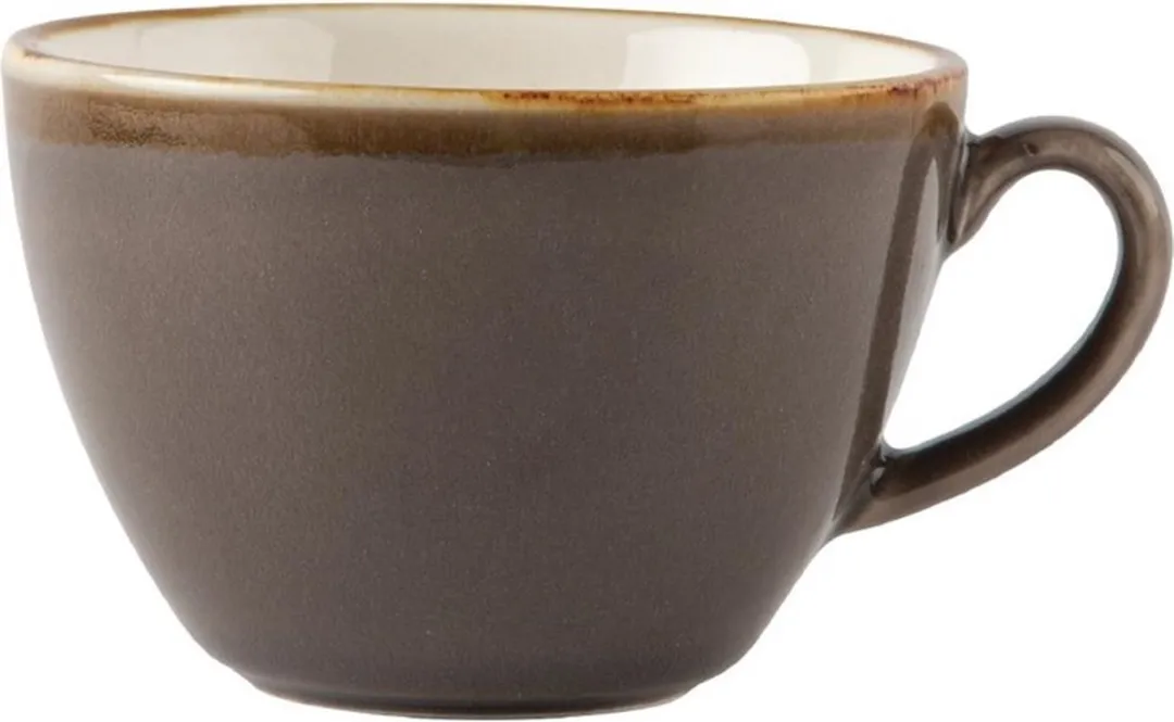 Olympia Kiln Cappuccinokopjes GAS-HC392 - 6 Stuks - 34cl - Grijs