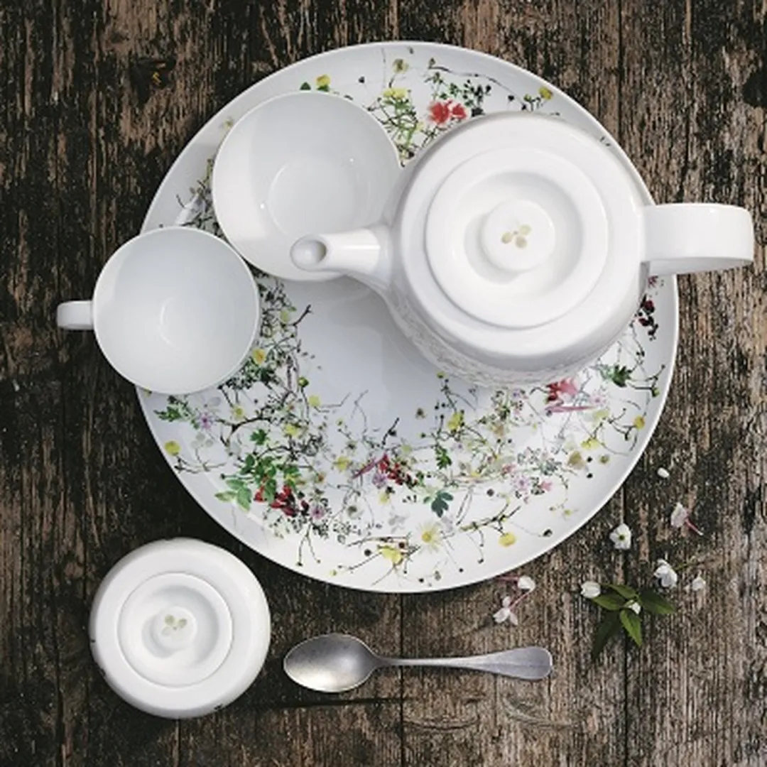 Rosenthal Ontbijtbord Rand Brillance Fleurs Sauvages - 23cm Wit