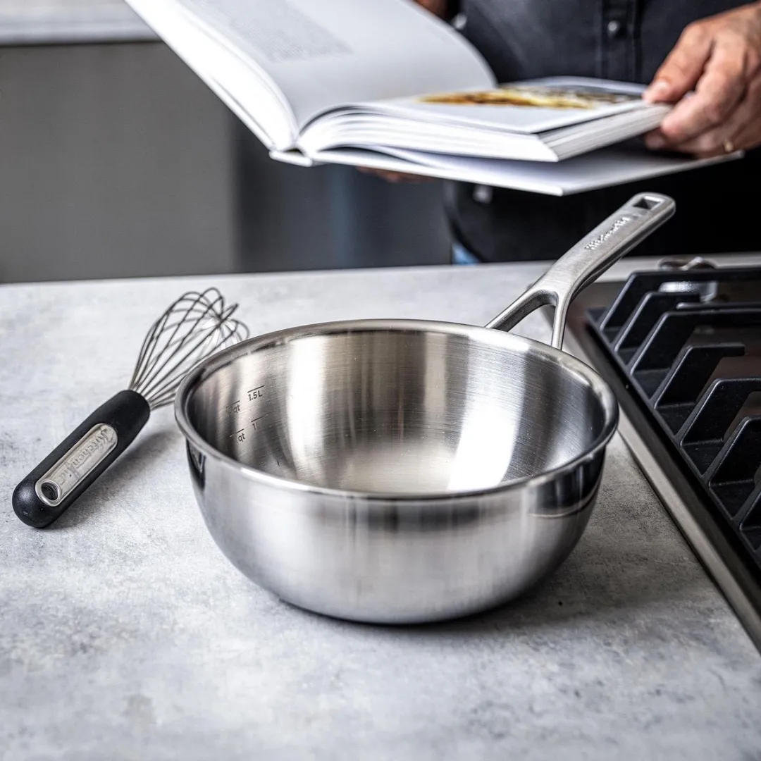 KitchenAid Steelpan Multi-Ply RVS 24cm - 3.7L - Zilver