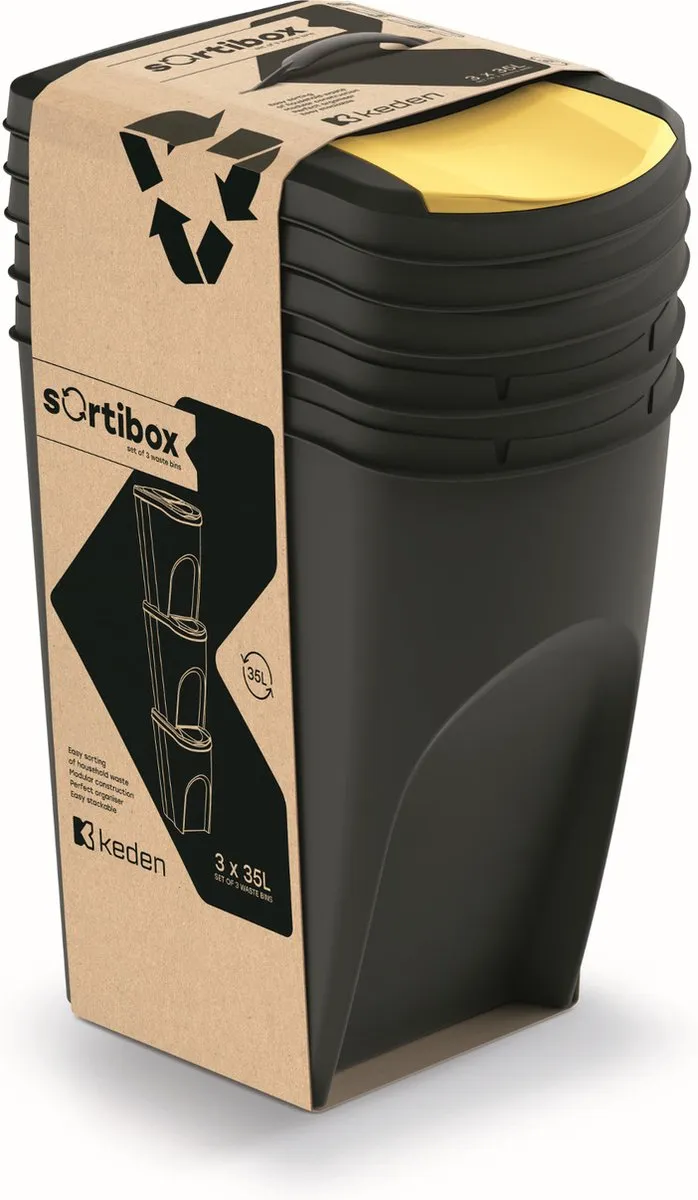 Prosperplast Keden Prullenbakset 3x35L