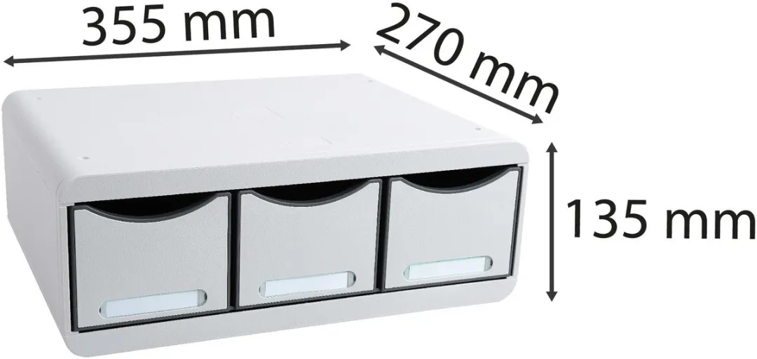 Exacompta Toolbox Maxi 318740D - 3 Lades Lichtgrijs - afbeelding 5 van 5