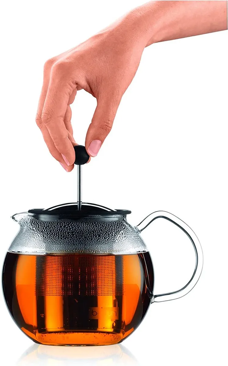 Bodum Assam Theepot met Zuigerfilter 1L - 2 Glazen - Borosilicaatglas