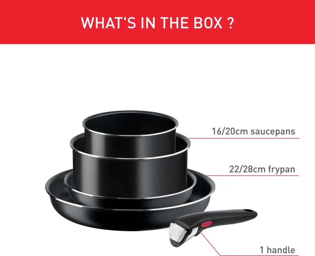 Tefal Ingenio Easy Cook & Clean L1549043 Pannenset - 5-delig - Zwart