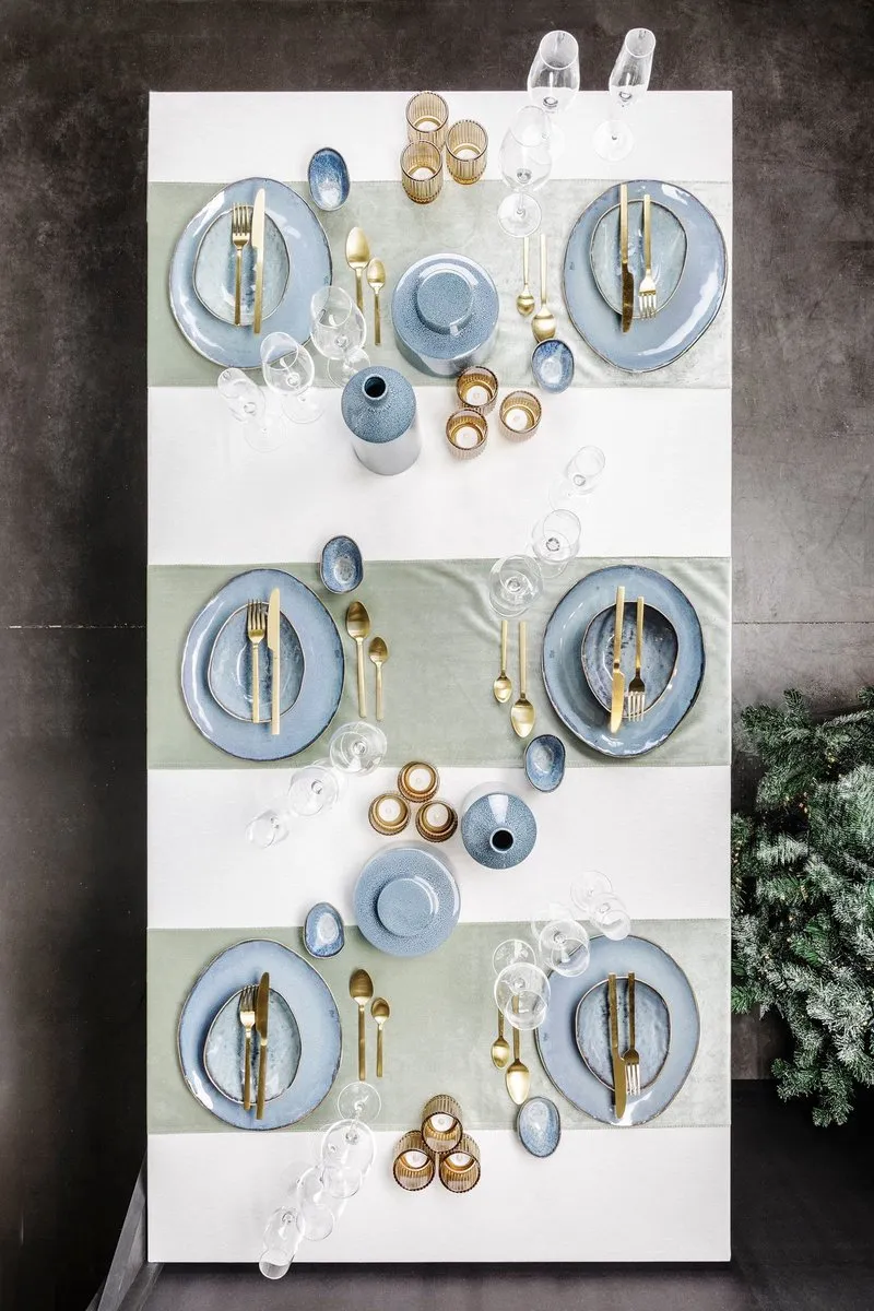 Cosy&Trendy Dinerbord Aicha Blauw - 4 Stuks 27x23cm