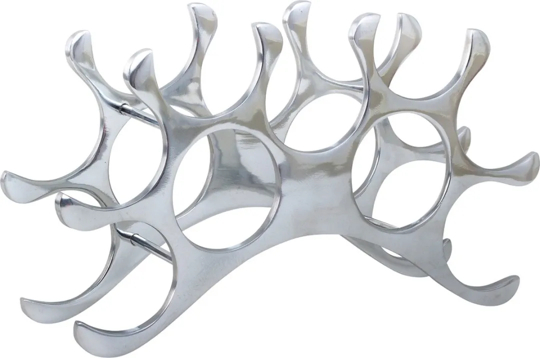 Svenska Living Wijnrek 9 Flessen - Zilver - 42x25cm