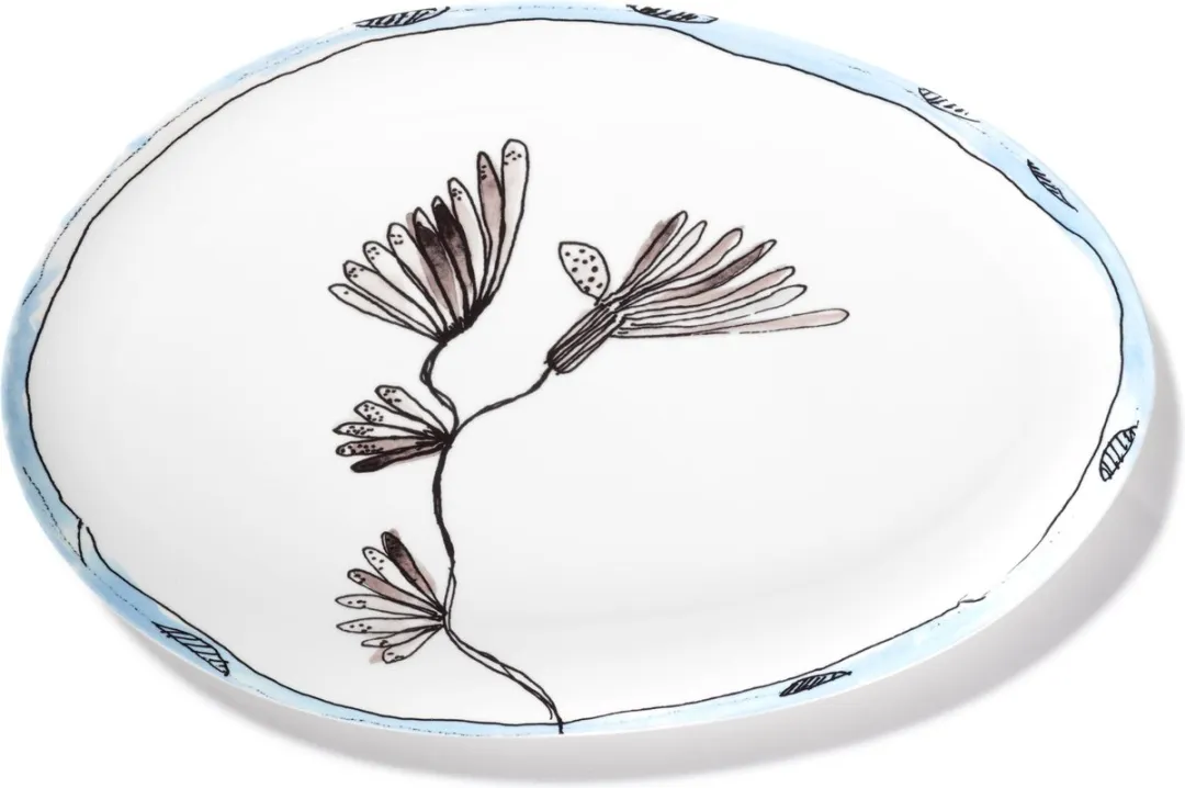 Serax Midnight Flowers Camelia Aubergine Serveerschaal 46,5x30cm - afbeelding 4 van 6