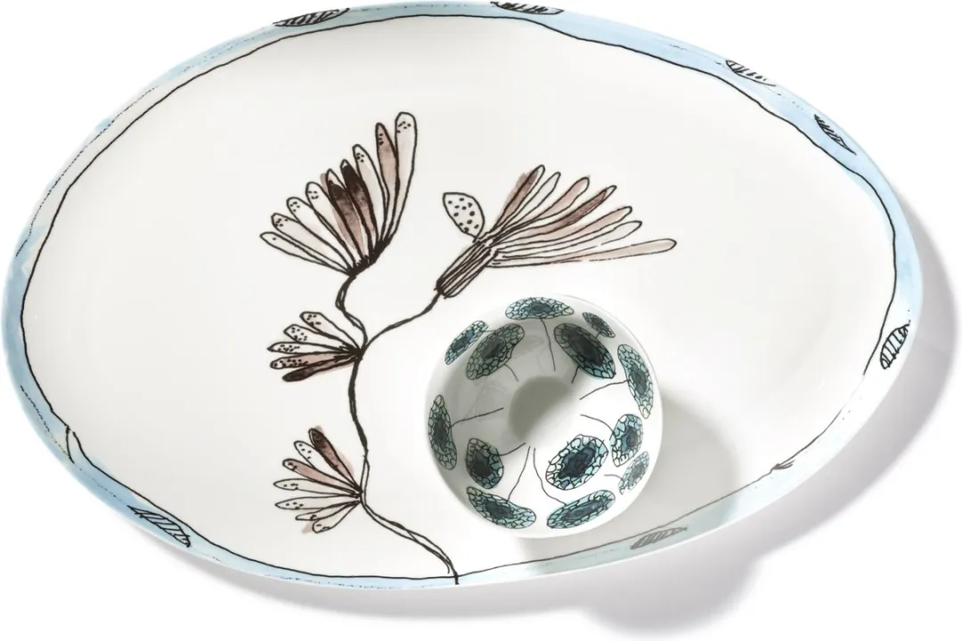 Serax Midnight Flowers Camelia Aubergine Serveerschaal 46,5x30cm - afbeelding 2 van 6
