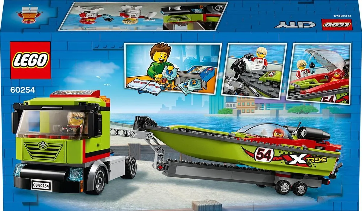 LEGO City Raceboottransport 60254 - 238 Stukken - Blauw