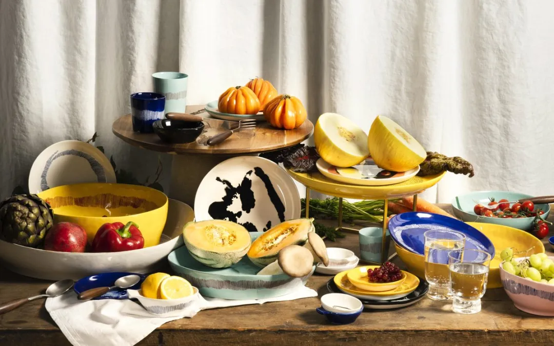 Serax Ottolenghi Feast Bord L - 26cm - Geel/Rood - 2 Stuks