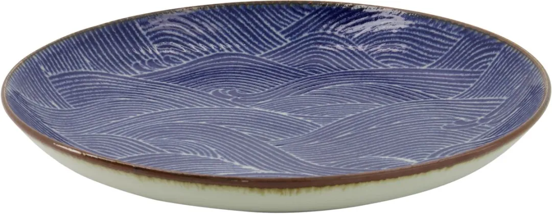 Tokyo Design Studio Seigaiha Blue Bord - Ø21,5cm - Blauw/Wit