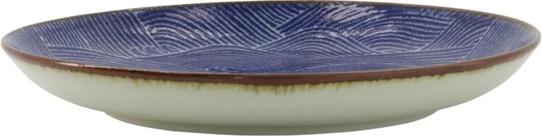 Tokyo Design Studio Seigaiha Blue Bord - Ø21,5cm - Blauw/Wit