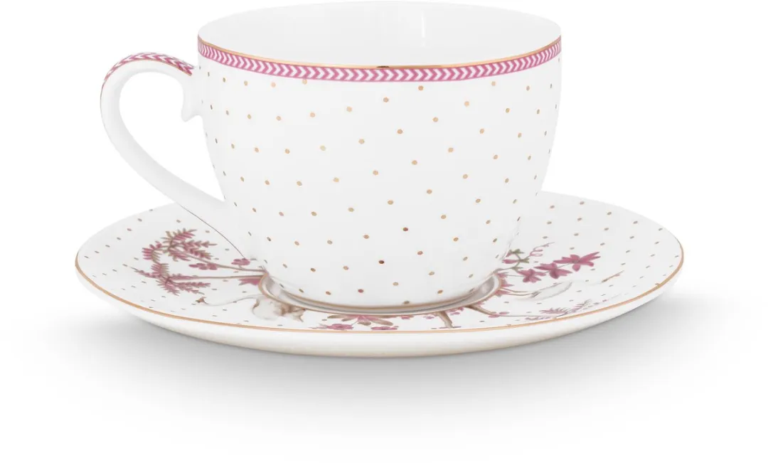 Pip Studio Jolie Dots Kop & Schotel Set 280ml - Goud