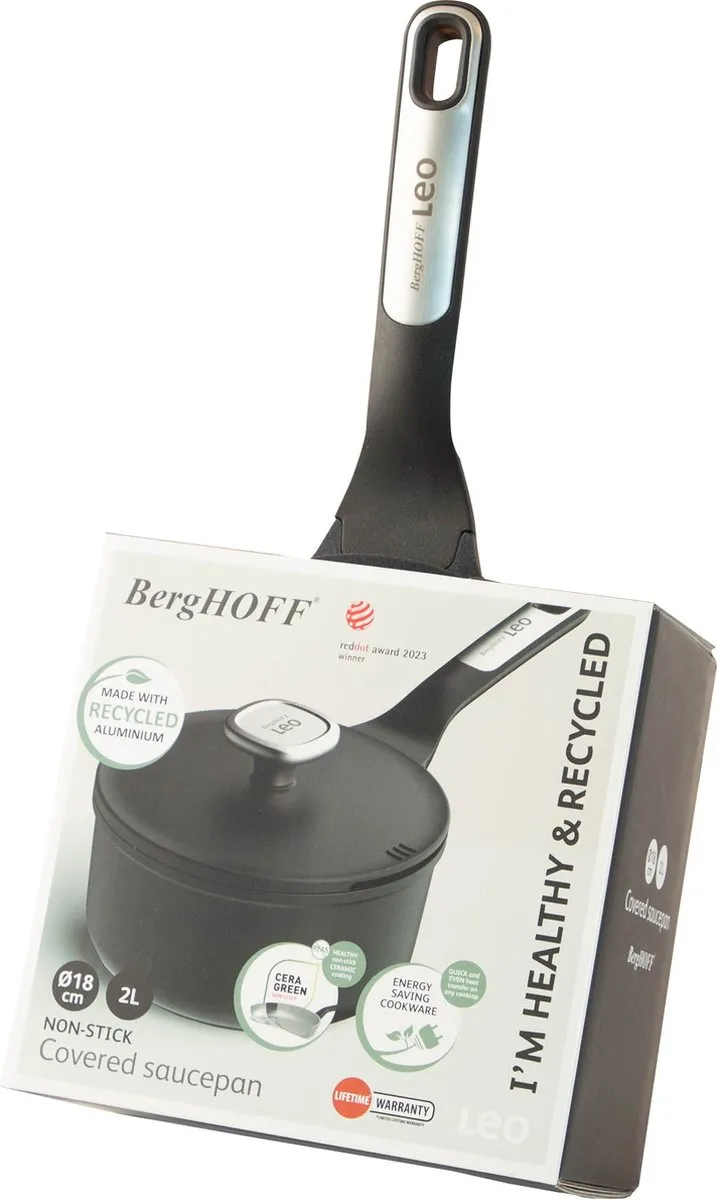 BergHOFF LEO Sauspan 2L - Ø18cm - Zwart - afbeelding 6 van 6