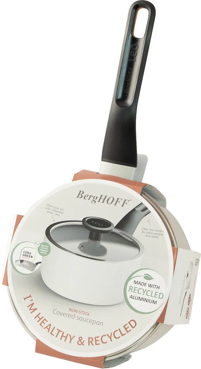 BergHOFF LEO Sauspan 1.95L - Ø18cm - Wit - PFAS-vrij