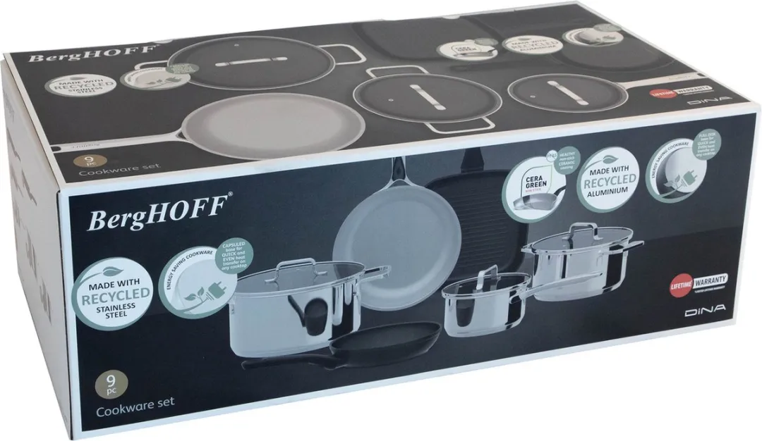 BergHOFF DiNA Helix 9-delige Kookpottenset - Metaal